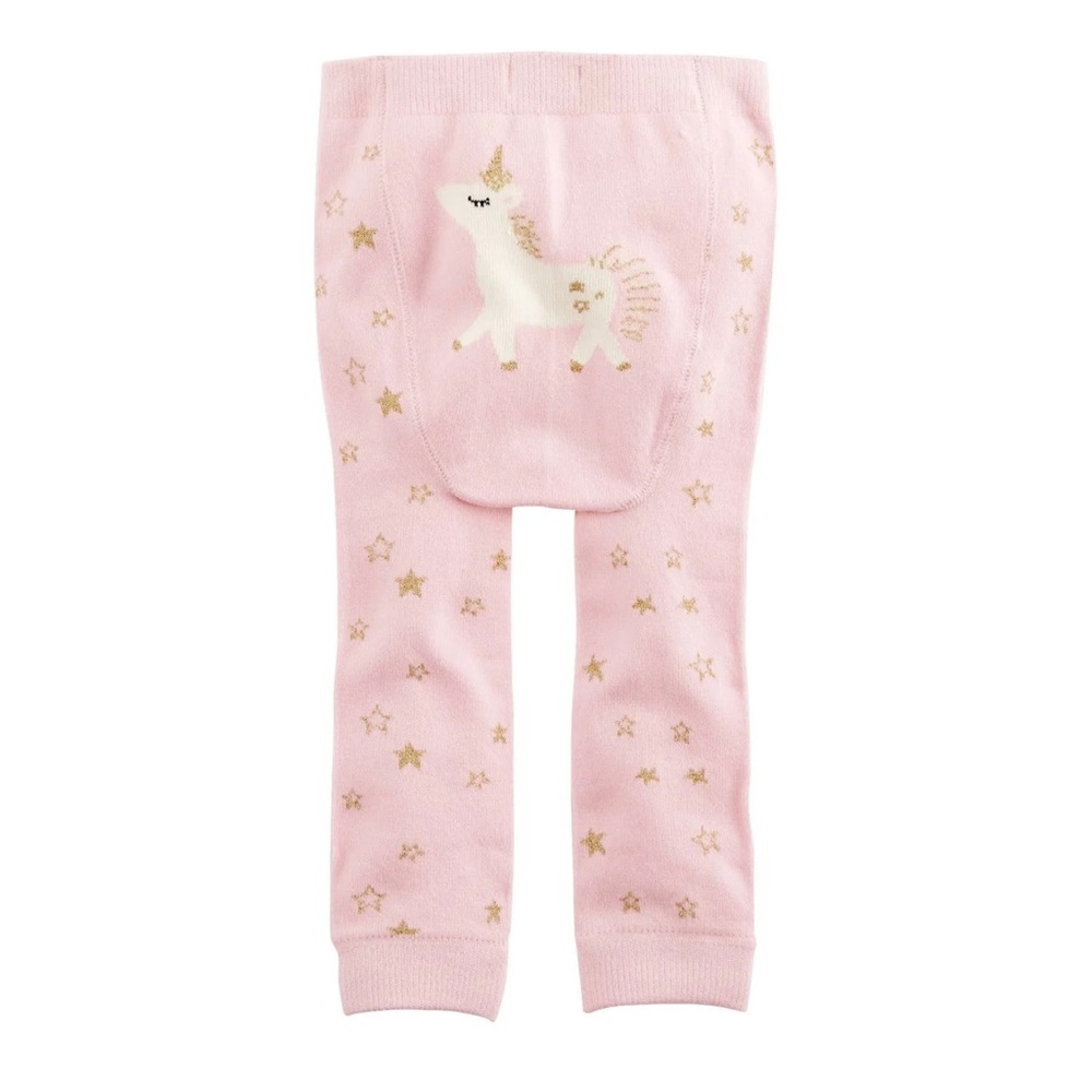 Mud Pie | Baby Girl Pink Knit Unicorn Leggings